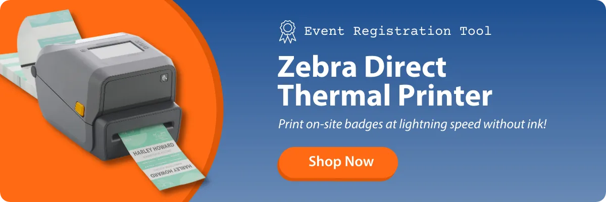 shop the Zebra ZD621 Direct Thermal Printer for events from pc/nametag